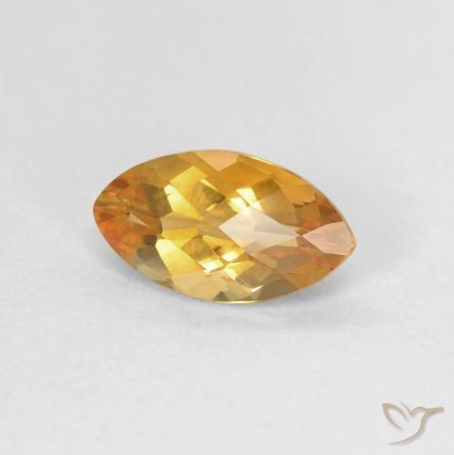 Citrino Laranja Profundo-Ouro Natural 0.92ct, Marquesa, VVS-VS