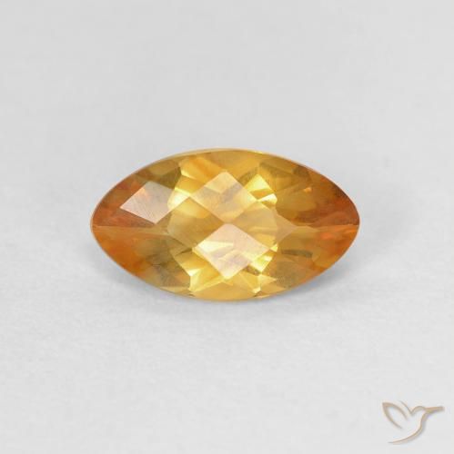 0.87ct Natural Laranja escuro-dourado Citrino, Marquesa, VVS-VS