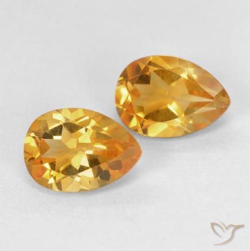 Pedras preciosas de Citrino Laranja-Ouro natural de 1.46 ct, Formato de pêra, VVS-VS