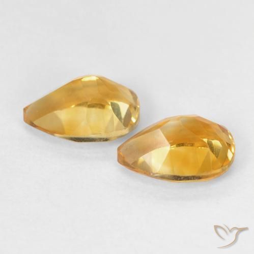 Pedras preciosas de Citrino Laranja-Ouro natural de 1.46 ct, Formato de pêra, VVS-VS