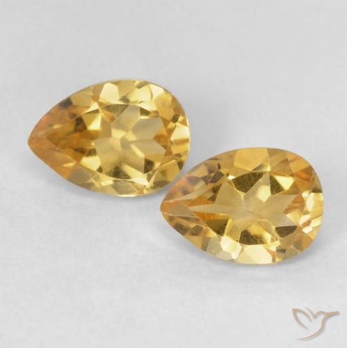 1.40ctw Natural Laranja-Ouro Citrino, Formato de pêra, VVS-VS