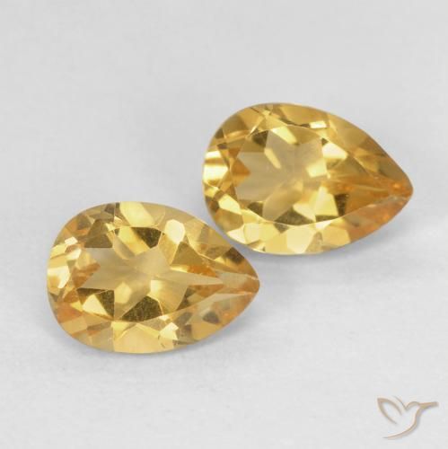 Pedras preciosas de Citrino Laranja-Ouro natural de 1.40 ct, Formato de pêra, VVS-VS