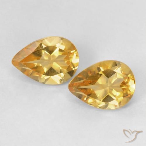 1.44ctw Natural Laranja-Ouro Citrino, Formato de pêra, VVS-VS