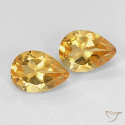 Pedras preciosas de Citrino Laranja-Ouro natural de 1.44 ct, Formato de pêra, VVS-VS