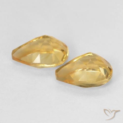 Pedras preciosas de Citrino Laranja-Ouro natural de 1.44 ct, Formato de pêra, VVS-VS