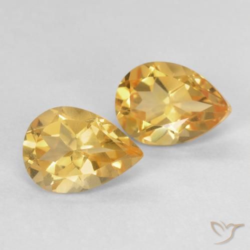 Pedras preciosas de Citrino Dourado natural de 1.41 ct, Formato de pêra, VVS-VS