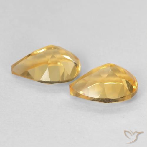 Pedras preciosas de Citrino Dourado natural de 1.41 ct, Formato de pêra, VVS-VS