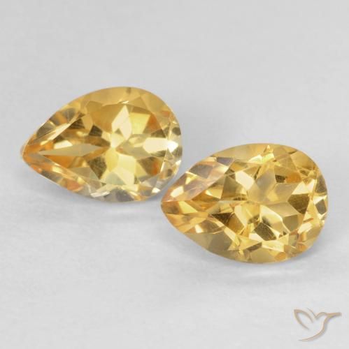 1.55ctw Natural Laranja-Ouro Citrino, Formato de pêra, VVS-VS