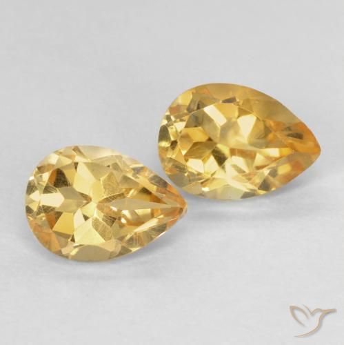 Pedras preciosas de Citrino Laranja-Ouro natural de 1.55 ct, Formato de pêra, VVS-VS