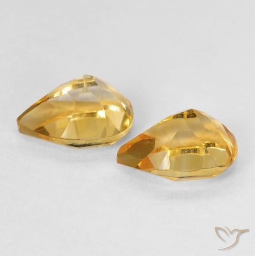 Pedras preciosas de Citrino Laranja-Ouro natural de 1.55 ct, Formato de pêra, VVS-VS