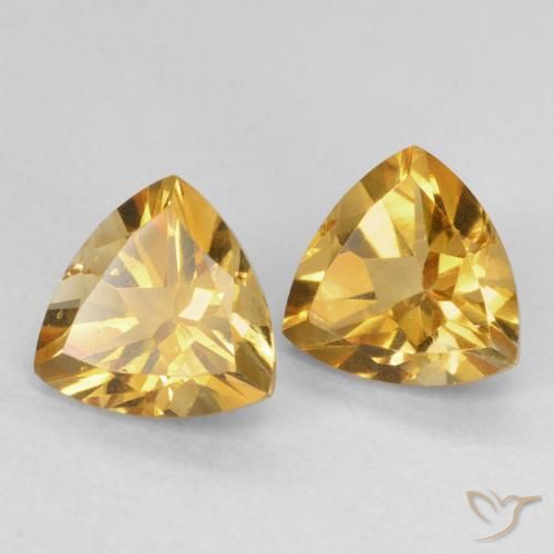 Pedras preciosas de Citrino Dourado natural de 1.49 ct, Trilhão, VVS-VS