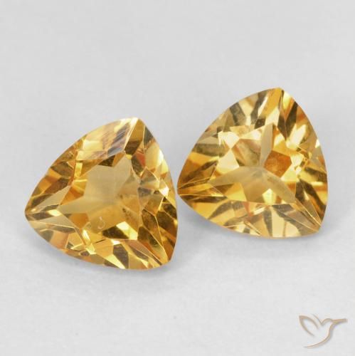 Pedras preciosas de Citrino Dourado natural de 1.45 ct, Trilhão, VVS