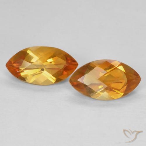 1.77ctw Natural Laranja escuro-dourado Citrino, Marquesa, VS