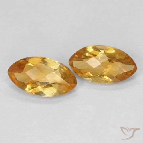 Pedras preciosas de Citrino Laranja-Ouro natural de 1.65 ct, Marquesa, VS