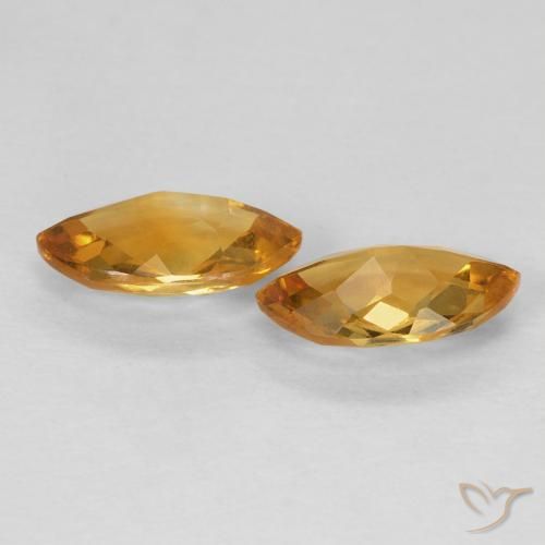 Pedras preciosas de Citrino Laranja-Ouro natural de 1.65 ct, Marquesa, VS