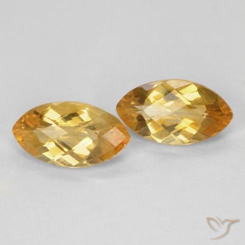 Pedras preciosas de Citrino Medium Light Orange-Gold natural de 1.80 ct, Marquesa, VS