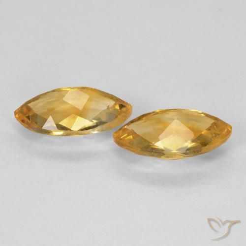 Pedras preciosas de Citrino Medium Light Orange-Gold natural de 1.80 ct, Marquesa, VS