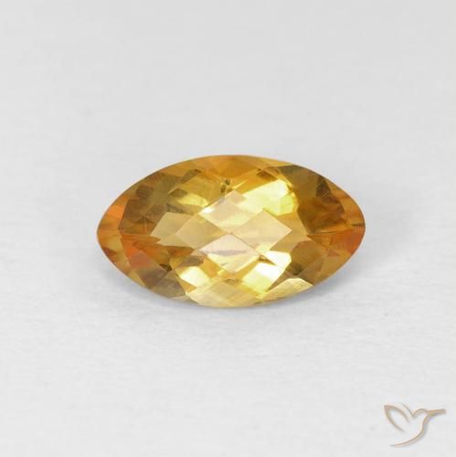 0.92ct Natural Laranja Dourada Citrino, Marquesa, VVS-VS