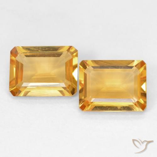 2.66ctw Natural Medium Light Orange-Gold Citrino, Corte Esmeralda, VVS