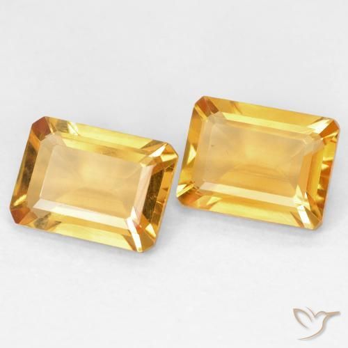 Pedras preciosas de Citrino Medium Light Orange-Gold natural de 2.66 ct, Corte Octógono / Esmeralda, VVS