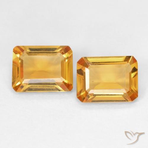 2.58ctw Natural Medium Light Orange-Gold Citrino, Corte Esmeralda, VVS