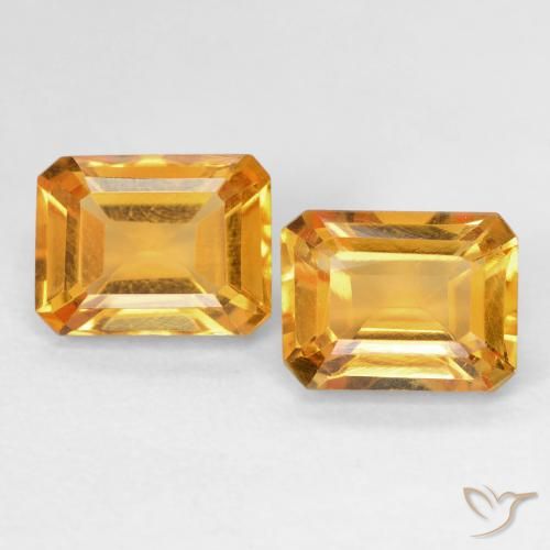 3.20ctw Natural Laranja-Ouro Citrino, Corte Esmeralda, VVS
