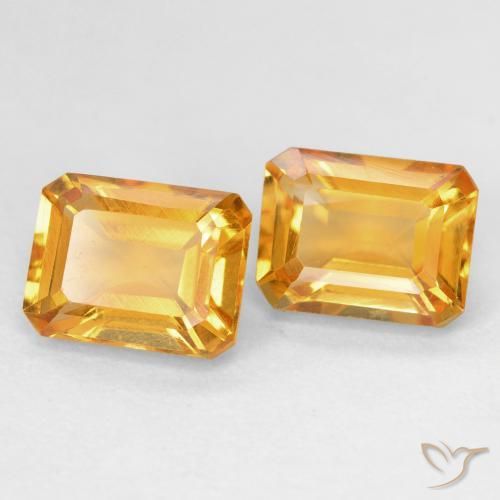 Pedras preciosas de Citrino Laranja-Ouro natural de 3.20 ct, Corte Octógono / Esmeralda, VVS