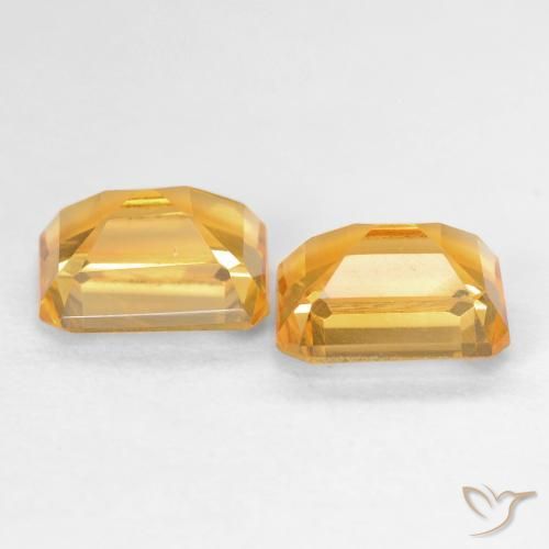 Pedras preciosas de Citrino Laranja-Ouro natural de 3.20 ct, Corte Octógono / Esmeralda, VVS