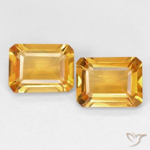2.82ctw Natural Laranja-Ouro Citrino, Corte Esmeralda, VVS