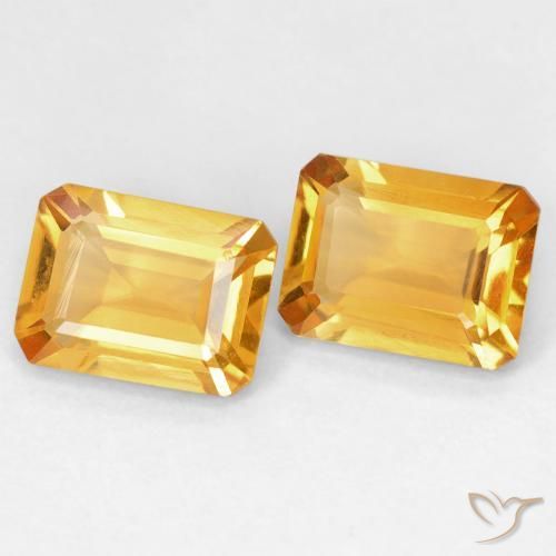 Pedras preciosas de Citrino Laranja-Ouro natural de 2.82 ct, Corte Octógono / Esmeralda, VVS