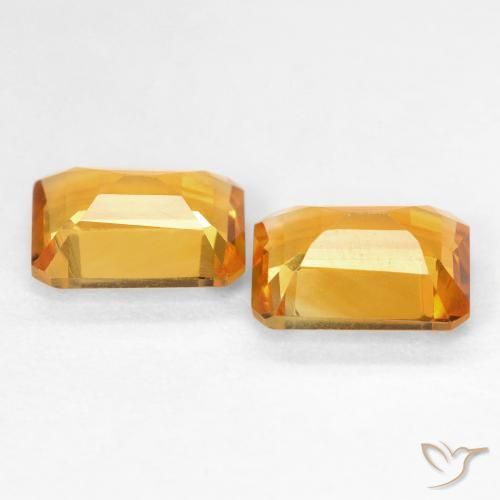 Pedras preciosas de Citrino Laranja-Ouro natural de 2.82 ct, Corte Octógono / Esmeralda, VVS