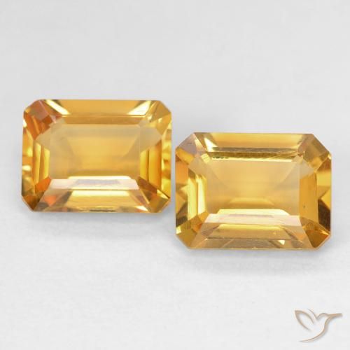 2.96ctw Natural Laranja-Ouro Citrino, Corte Esmeralda, VVS
