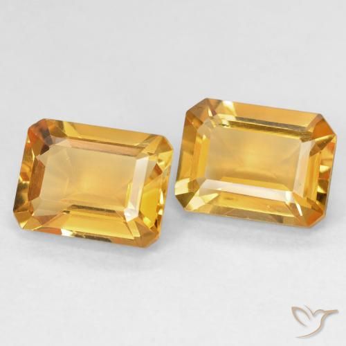 Pedras preciosas de Citrino Laranja-Ouro natural de 2.96 ct, Corte Octógono / Esmeralda, VVS