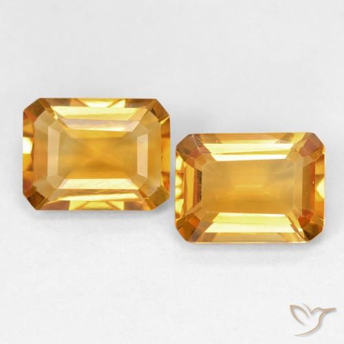 2.91ctw Natural Medium Light Orange-Gold Citrino, Corte Esmeralda, VVS
