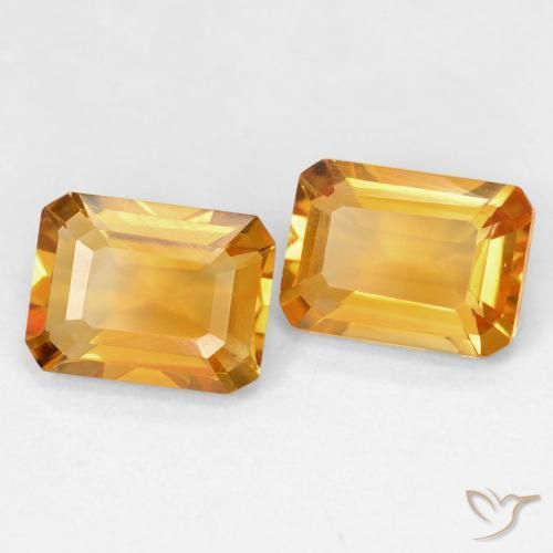 Pedras preciosas de Citrino Medium Light Orange-Gold natural de 2.91 ct, Corte Octógono / Esmeralda, VVS