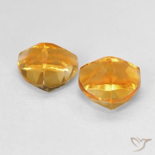 Pedras preciosas de Citrino Medium Light Orange-Gold natural de 1.68 ct, Trilhão, VVS-VS