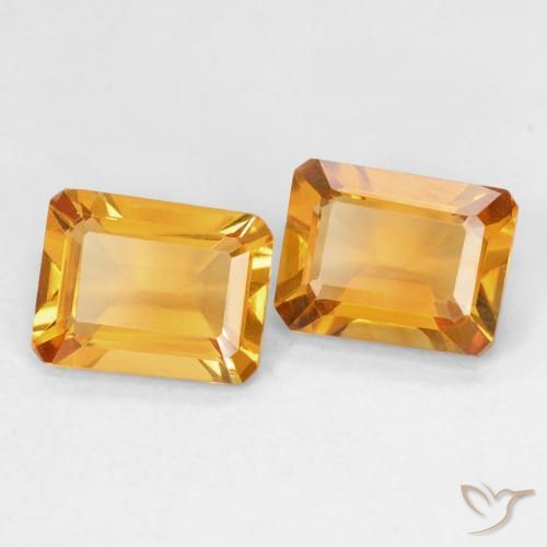 Pedras preciosas de Citrino Laranja Médio natural de 2.57 ct, Corte Octógono / Esmeralda, VVS-VS