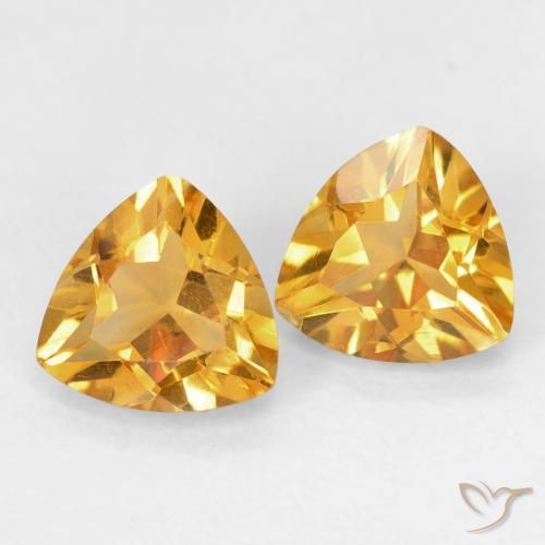 Pedras preciosas de Citrino Laranja Médio natural de 1.37 ct, Trilhão, VS