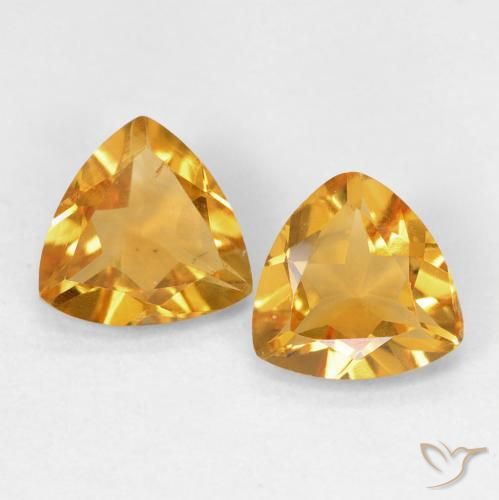 1.14ctw Natural Laranja Médio Citrino, Trilhão, VS