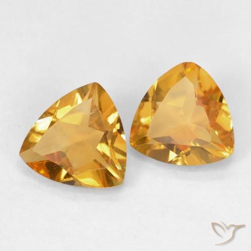 Pedras preciosas de Citrino Laranja Médio natural de 1.14 ct, Trilhão, VS