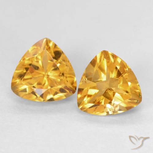 1.60ctw Natural Laranja-Ouro Citrino, Trilhão, VVS-VS