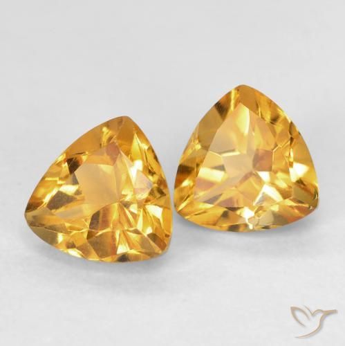 Pedras preciosas de Citrino Laranja-Ouro natural de 1.60 ct, Trilhão, VVS-VS