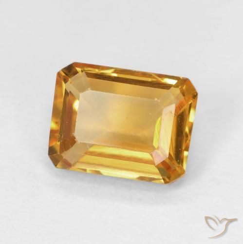 Citrino Laranja-dourado médio Natural 1.42ct, Corte Octógono / Esmeralda, VVS