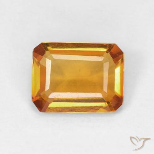 1.22ct Natural Laranja-Ouro Citrino, Corte Esmeralda, VVS