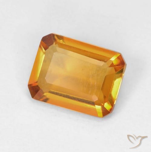 Citrino Laranja-Ouro Natural 1.22ct, Corte Octógono / Esmeralda, VVS