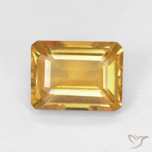 1.56ct Natural Laranja-Ouro Citrino, Corte Esmeralda, VVS