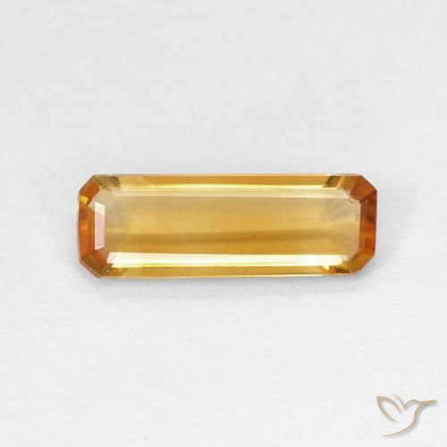 1.11ct Natural Laranja Médio Citrino, Corte Octógono / Esmeralda, VVS, Photo A