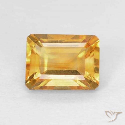 1.62ct Natural Medium Light Orange-Gold Citrino, Corte Esmeralda, VVS
