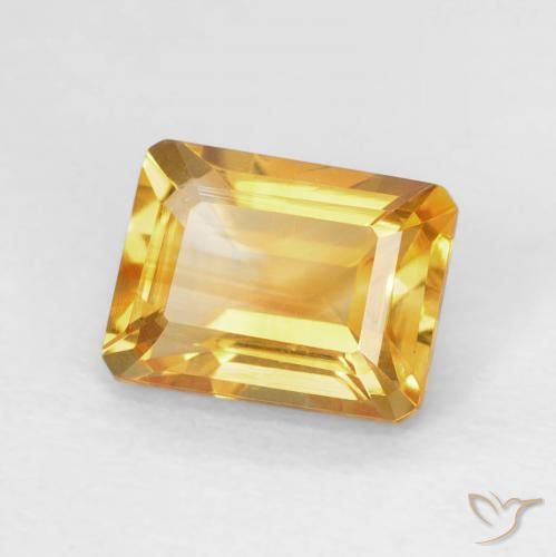 Citrino Medium Light Orange-Gold Natural 1.62ct, Corte Octógono / Esmeralda, VVS