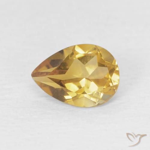 0.67ct Natural Dourado claro Citrino, Formato de pêra, VVS